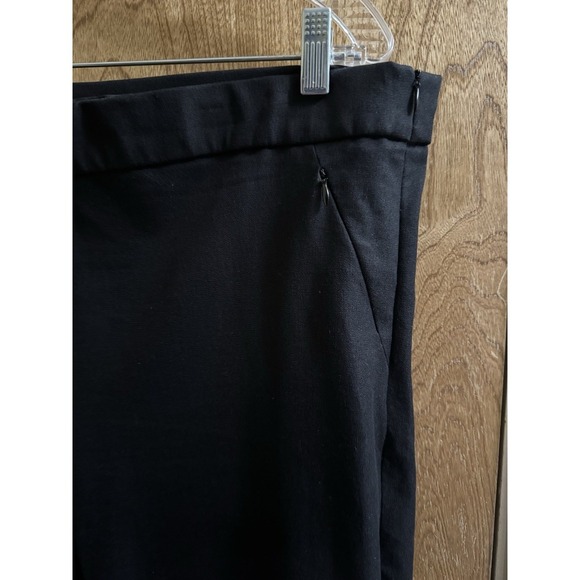 Zara Woman Straight Dress Pants Black Stretch Zipper Pockets Zip Ankle Size XXL - Picture 2 of 8